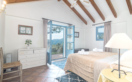 All bedroom with doors to gardens